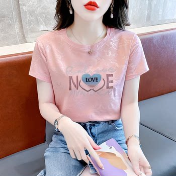 Loose cotton short-sleeved t-shirt for women, fashionable and versatile top