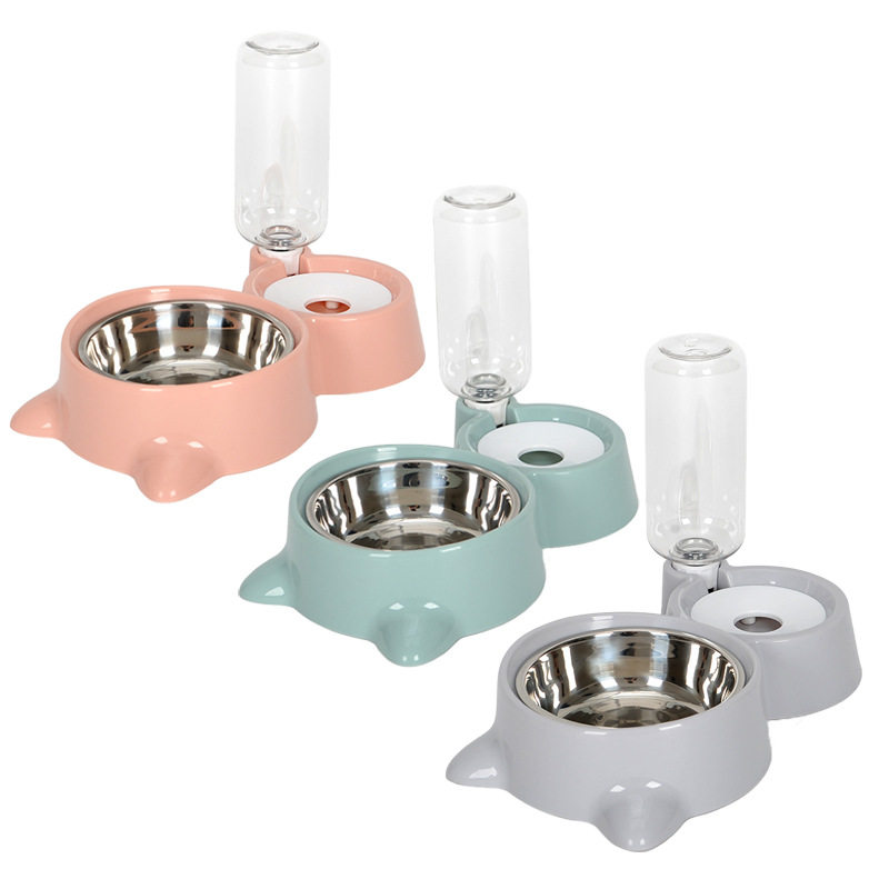 Pet Supplies Double Bowl Dog Bowl Cat Bowl automatic Drink Anti-over Food Bowl Dog Food Bowl Cat Refill Bowl-Taobao