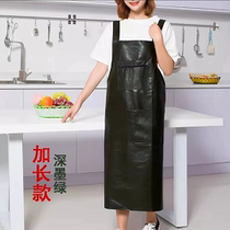 Increase and lengthen waterproof waist can block water leather apron waterproof and oil-proof PU leather around home plus velvet thick soft leather
