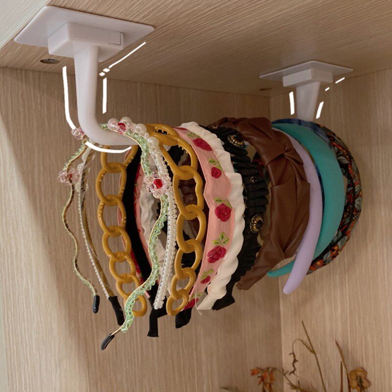 Hair hoop storage hair hoop storage artifact wall-mounted children's wall-mounted dust-proof rack headdress hair ring hook large intestine hanging wall