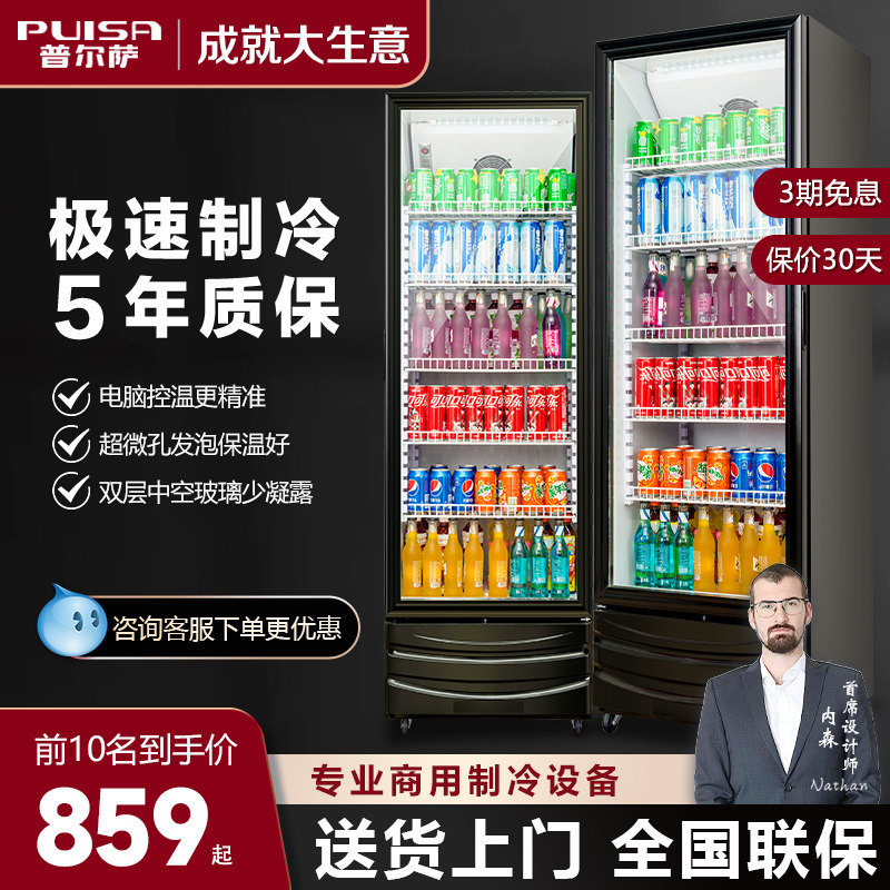 Pulsa Drinks Refrigerated Display Cabinet Single Door Commercial Refreshing Coke Beer Dining Room Vertical Freezer Double Door Fridge
