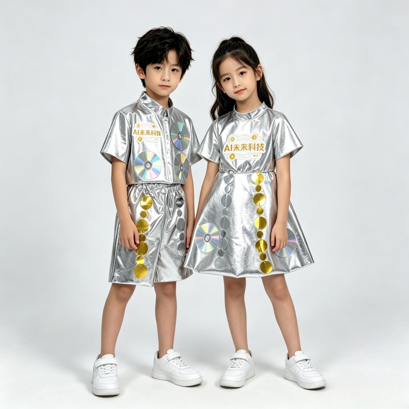 Eco-Friendly Fashion Show DIY Handmade Spacesuit Ai Technology Dream Robot Theme Future Technology Style Eco-Friendly Clothing