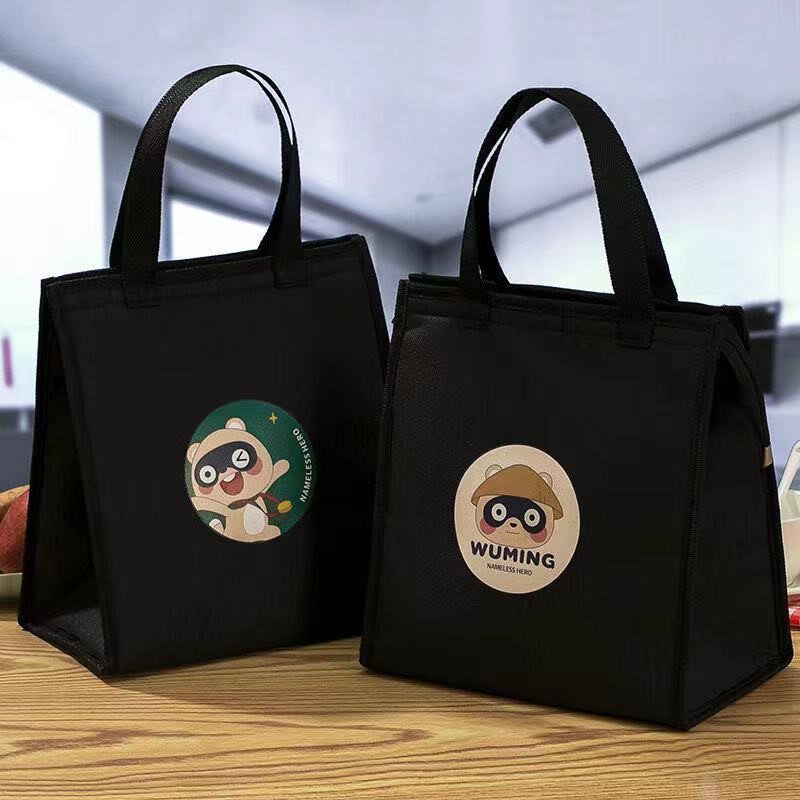 Office workers hand-carrying lunch box handbag square thickened aluminum foil insulation bag with rice bag tote bag large bento bag