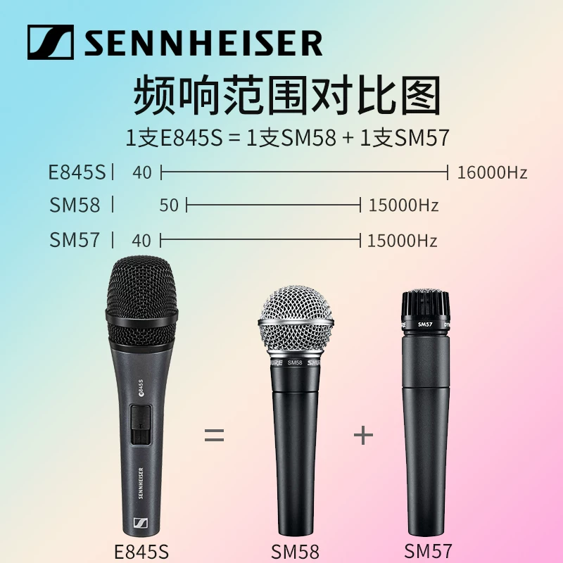 Sennheiser e845 проводной динамический микрофон Shure SM57SM58 комбинированный домашний выступления живой эфир микрофон