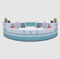 Round nurse station workbench medical guide table dental nursing home vaccination beauty salon arc-shaped circular guide table