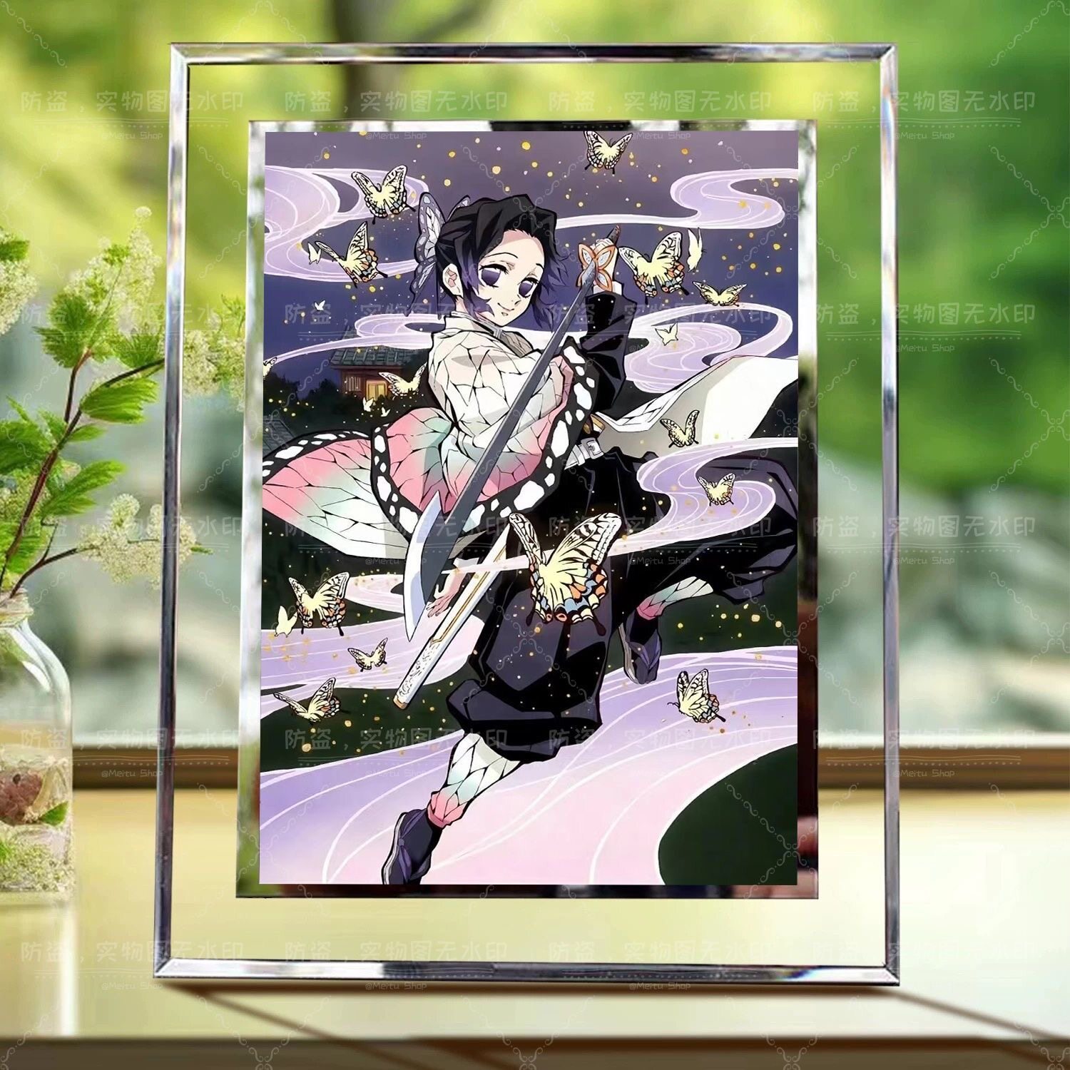 蝴蝶忍晚安小忍鬼灭之刃周边水晶玻璃相框定制照片送朋友纪念礼物
