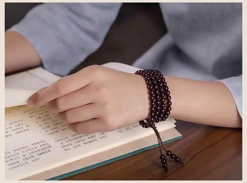 Thousand-year-old Indian small-leaf rosewood bracelet with 108 prayer beads 2.0 prayer bead necklace for men and women sandalwood rosewood hand 錬 pic 17