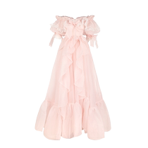 (Selkie X strawberry wedding dress) Bleich pink lace ankle length dress