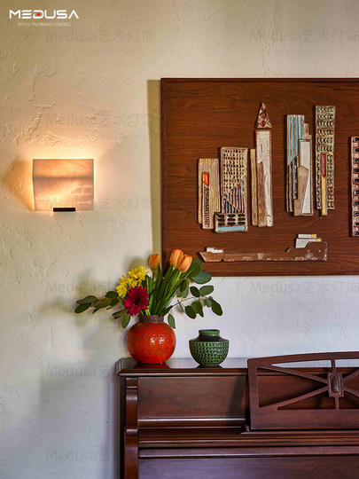 French Pierre Chareau Natural Marble Wall Lamp Designer Modern Staircase Corridor Aisle Bedside Wall Lamp