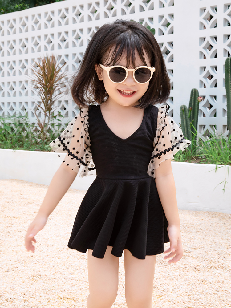 Bala Bala Clear Goods Children Swimsuit Summer 2023 One-piece Dress Cute Baby Princess CUHK Girl's Korean version
