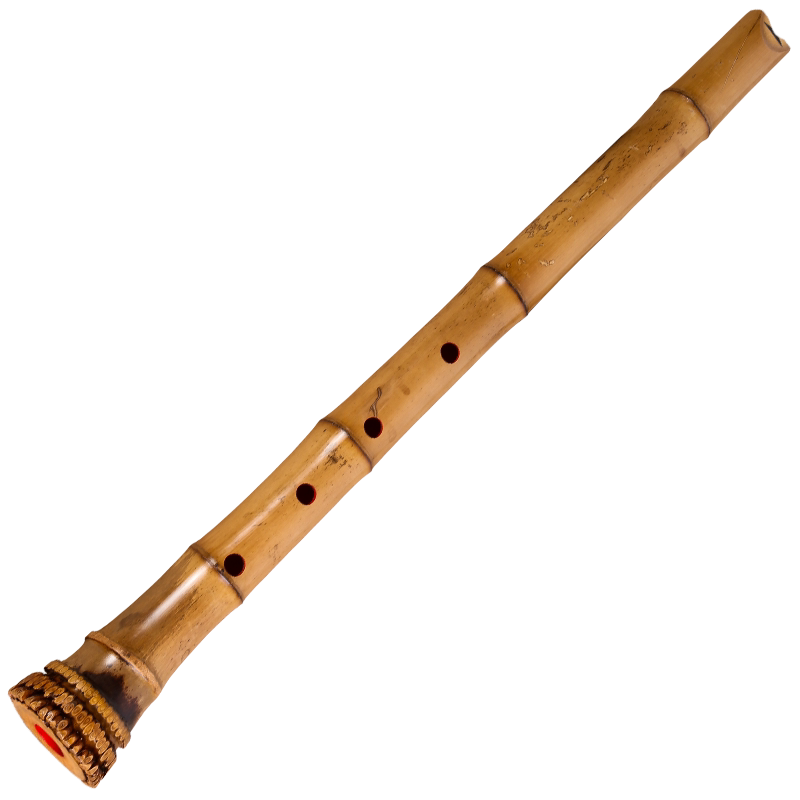 Y3110-4 琴古流 尺八 草野鈴風 全長55㎝ 竹製 尺八-