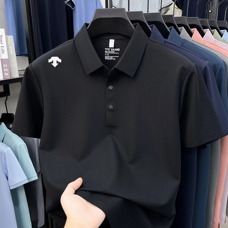 Outlet Clearance Summer Men's Polo Shirt Short-Sleeved Ice Silk Quick-Drying Sports Casual Short-Sleeved T-Shirt Top Outlet Clearance Summer Men's Polo Shirt Short-Sleeved Ice Silk Quick-Drying Sports Casual Short-Sleeved T-Shirt Top