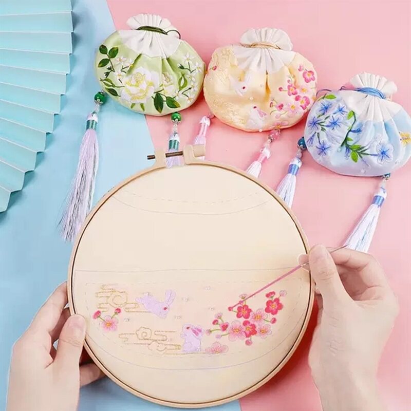 Handmade Embroidered Diy material Package Ping An amok pocketbook Anfu fragrant sack self-made gift hanfu accessories Accessories Boyfriend