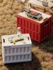 Plastic Bedside Table with Flip-Top and Wheels, Storage Cabinet for Living Room, Movable Bedside Table, Outdoor Storage