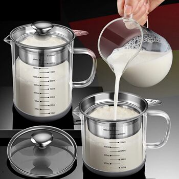 German Soy Milk Filter, Ultra-Fine Mesh Strainer for Juicing, Filtering Traditional Chinese Medicine Residue, Glass Cup, Oil Residue Pot, Ultra-Fine