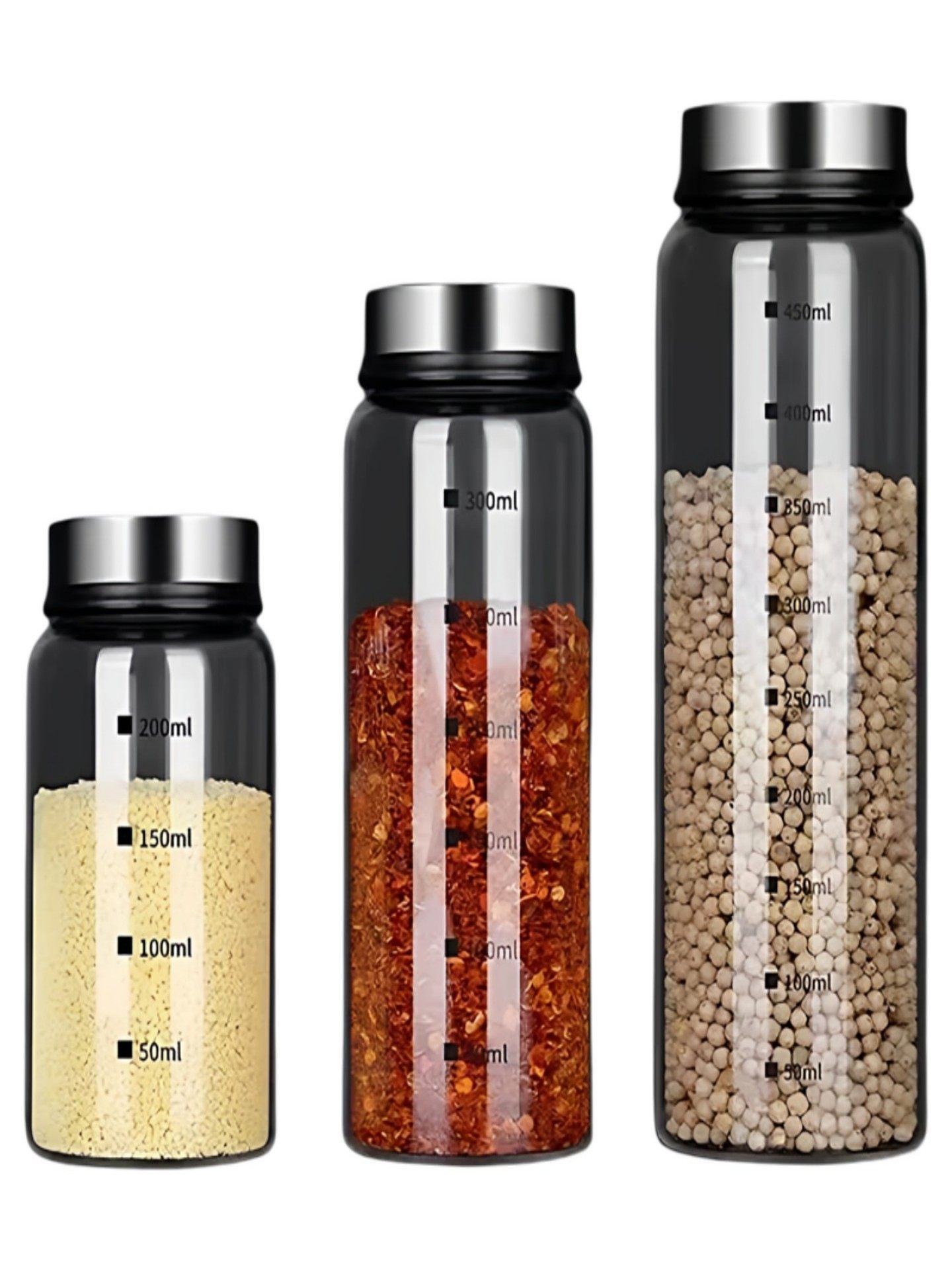 German-Style Kitchen Glass Seasoning Salt Jar Condiment Bottle Household Barbecue Pepper Powder Seasoning Set