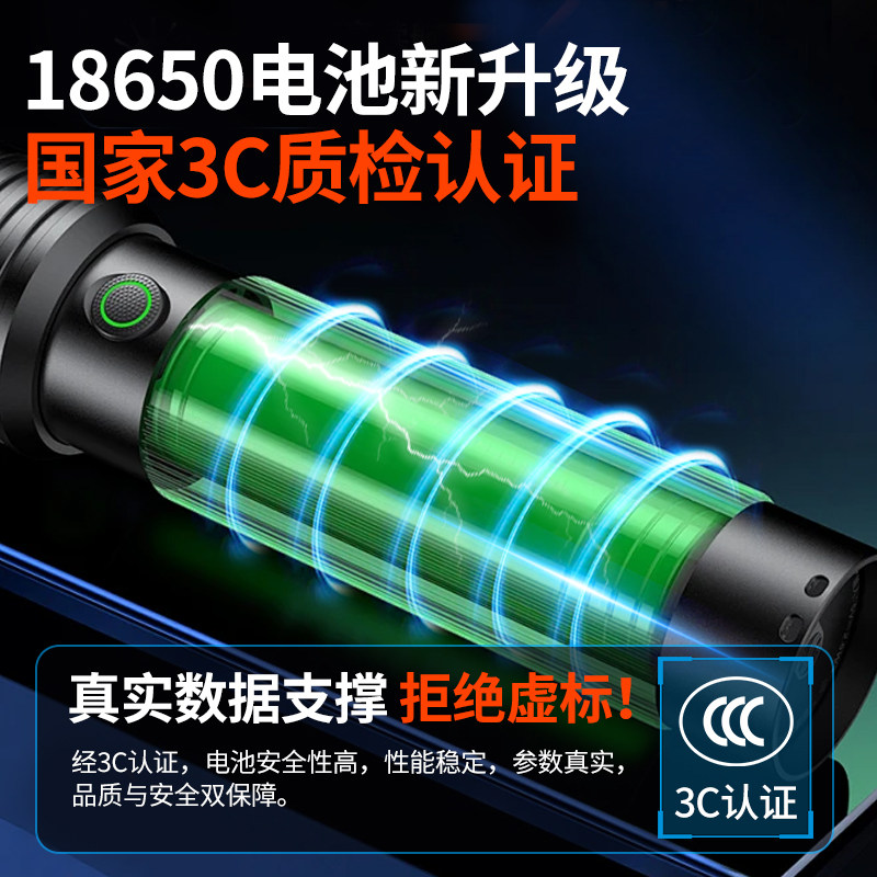 Philips Flashlight Strong Light Rechargeable Flashlight Ultra-Bright Long-Range Portable Home Outdoor Emergency Lighting Self-Defense Flashlight