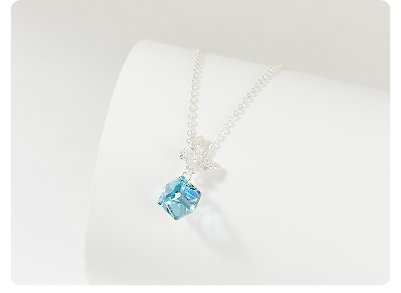 Серебряное ожерелье 三福925银多巴胺闪闪短项链单条 气质时尚首饰配饰链844027 Sanfu