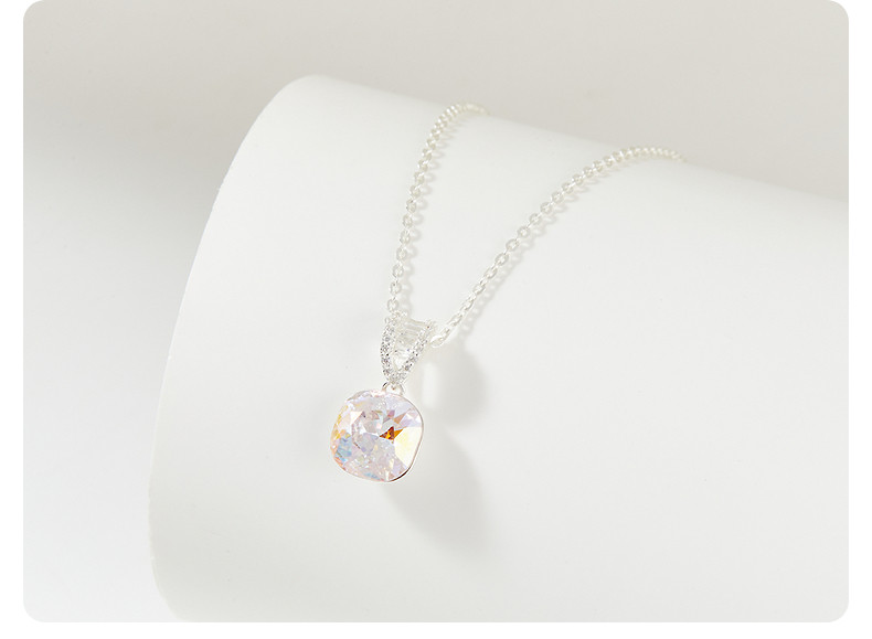 Серебряное ожерелье 三福925银多巴胺闪闪短项链单条 气质时尚首饰配饰链844027 Sanfu