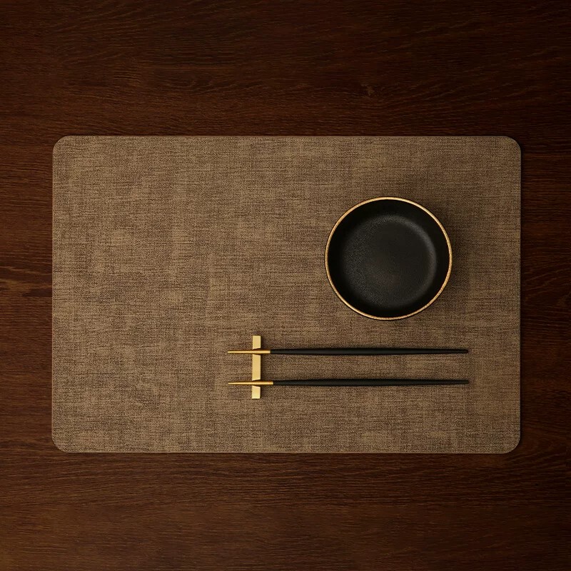 Japanese Seiko Linen Texture Placemat Waterproof, Oil-Proof, Heat-Resistant Table Mat for Home Kitchen Insulation, Available in Multiple Colors Japanese Seiko Linen Texture Placemat Waterproof, Oil-Proof, Heat-Resistant Table Mat for Home Kitchen Insulation, Available in Multiple Colors