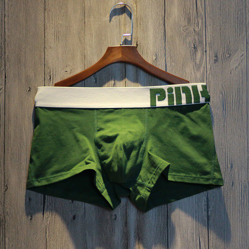 Men's Flat Corner Pants Briefs Cotton Trends Waist Personality Youth Students Loose Breathable Brief About Four Corner Pants Head