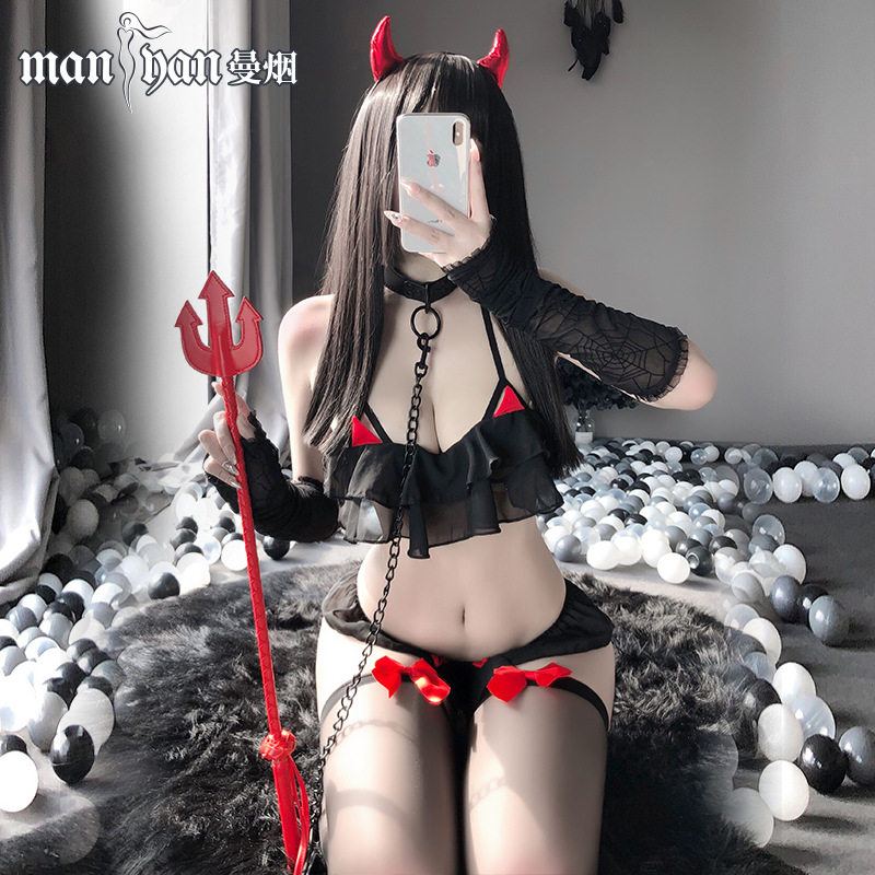 qqny mood lingerie lace pure desire blood trickling silverware belly button hot and flexible supplies clothes sexy juts