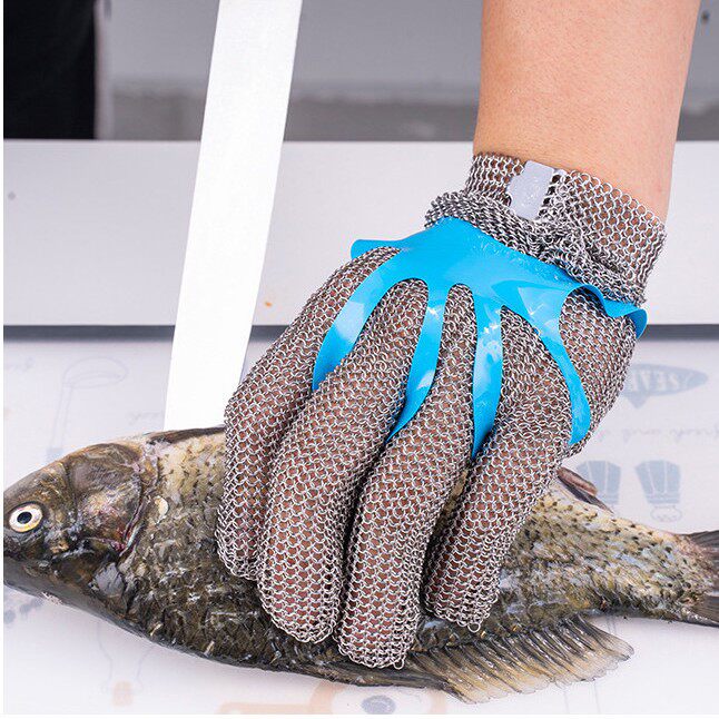 Anti-cutting steel wire gloves anti-cut protective steel ring stainless steel cut slaughtering gloves