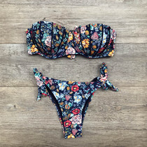 Women bikini swimsuit 2021 Sexy Bandage Floral Print Breast