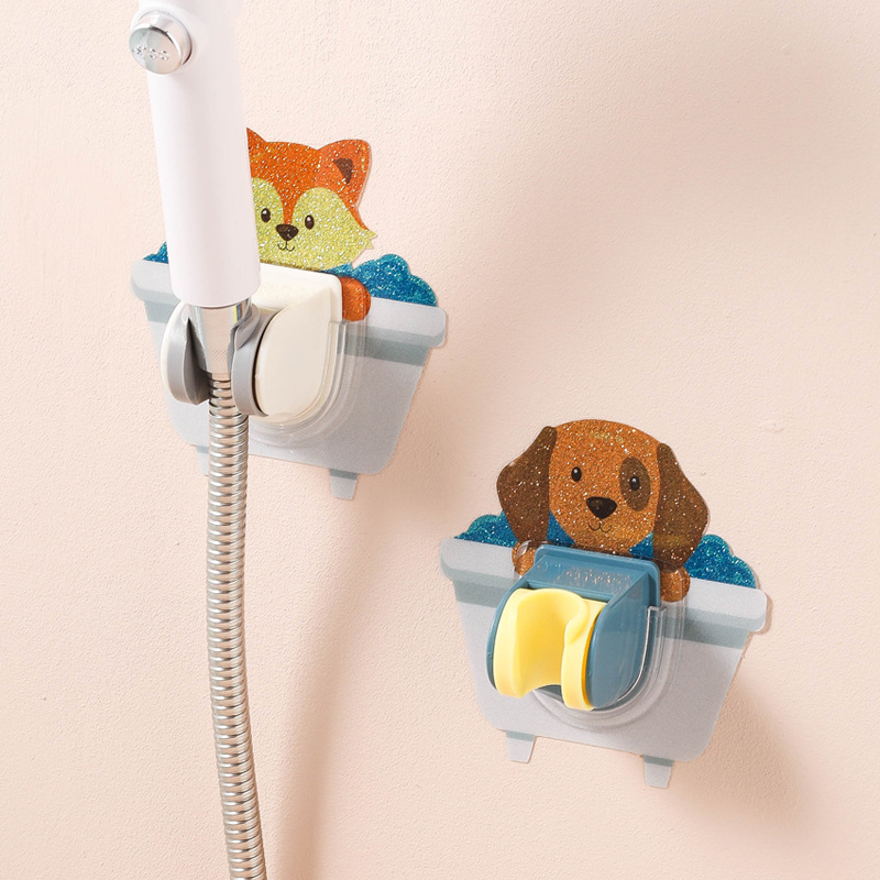 Shower bracket free punch nozzle hanging seat fixed artifact lotus pod bathroom cute flower drying shower base new