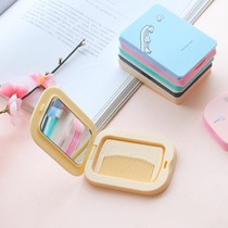 Cute cartoon double-sided mirror portable pocket with mirror foldable makeup mirror minimirror comb suit