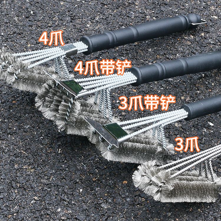 Steel Brush Cleaning Brush Long Handle Commercial Cleaning Tool Barbecue Grill Steel Brush Long Handle Barbecue Net Stainless Steel Brush Iron Brush