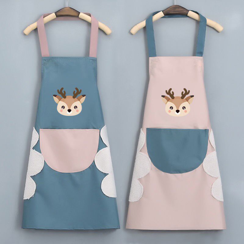 Apron Home Kitchen Waterproof OilProof Women Summer Thin Overalls Cute Foreign Pie Work Waist Custom Men