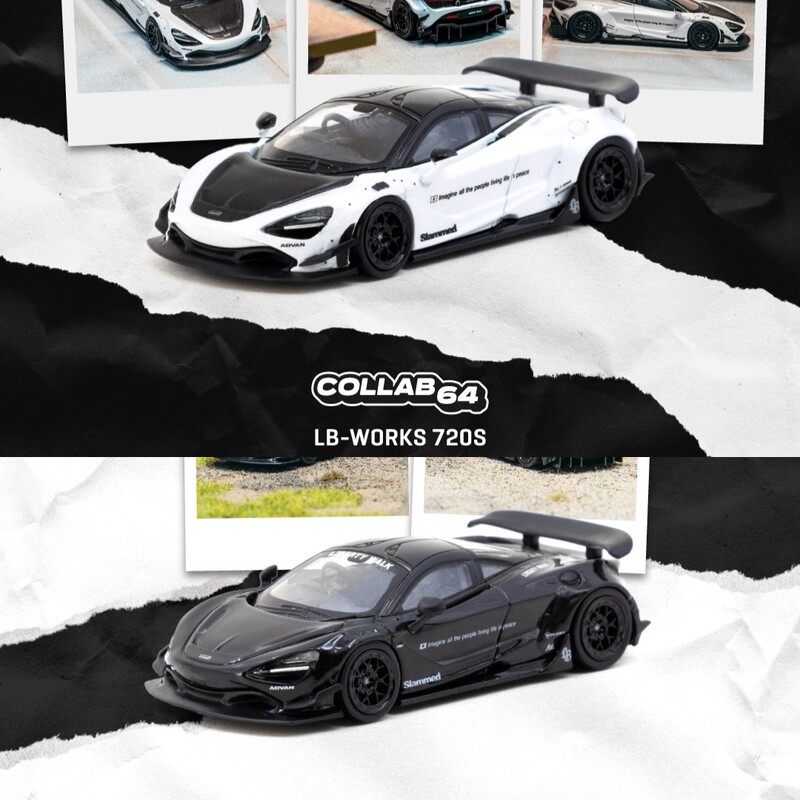 Tw 1:64 Mclaren 720S lb Wide Body Modification with Quick-Release Wheels, White Alloy Car Model Tw 1:64 Mclaren 720S lb Wide Body Modification with Quick-Release Wheels, White Alloy Car Model