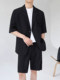 Ny Casual Shorts Suit for Men, Summer High-End Stylish Two-Piece Set with Short-Sleeve Suit, Trendy