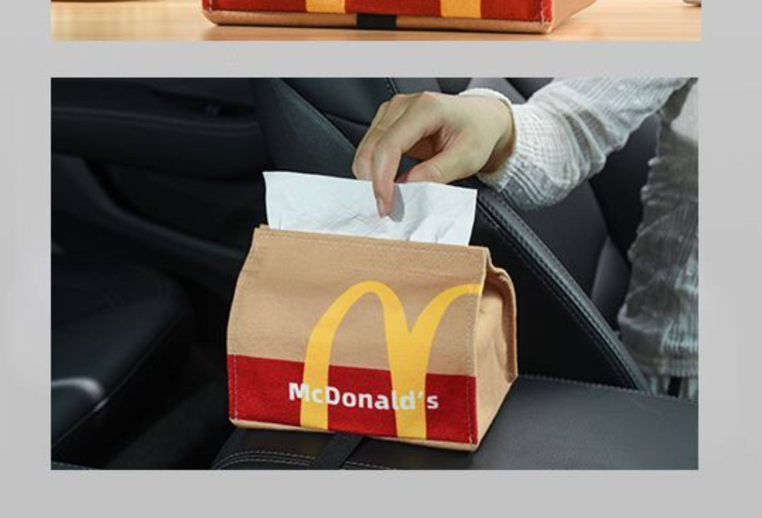 Mcdonald's Tissue Box Car-Mounted Creative Cute In-Car Tissue Holder Car Tissue Box for Women