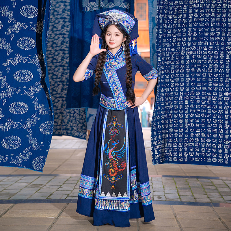 女性用の新しいミャオ族の衣装、成人向け少数民族の衣装、貴州、雲南、ヤオ、トゥチャ族のダンス衣装