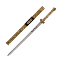 Longquan sword giant dragon sword Han sword pattern steel integrated sword brass sheath knife self-defense cold weapon unedged