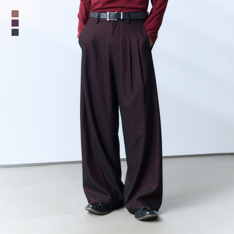 Yunyi [Meteor Shower] Colorful Tencel Imported Australian Wool Lining Pleated Straight Casual Trousers