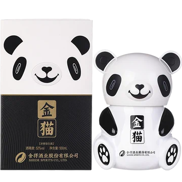 【舍得】金猫52度浓香型熊猫白酒500ml礼盒
