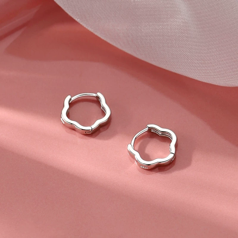 Small design summer cute fresh earrings, silver 925 sample, flowered