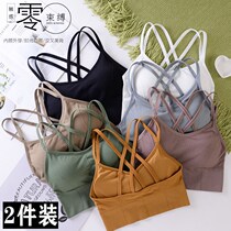 Beauty back junior high school underwear female no steel ring small breasts gather thin section big breasts show small bra sports net red tube top