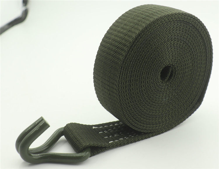 1.5 inch double hook cargo binding belt tensioner retainer step by step tightening rope tensioner army green 3.8cm thick belt