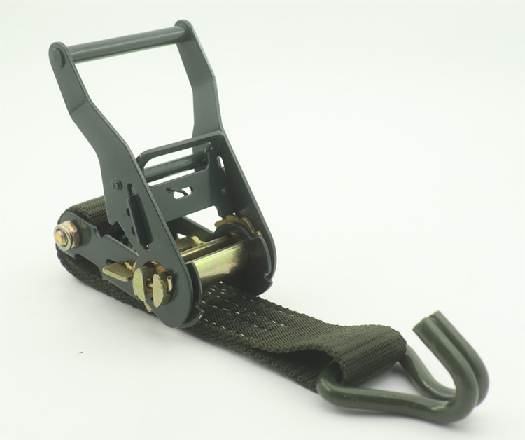 1.5 inch double hook cargo binding belt tensioner retainer step by step tightening rope tensioner army green 3.8cm thick belt
