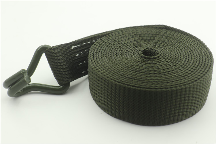 1.5 inch double hook cargo binding belt tensioner retainer step by step tightening rope tensioner army green 3.8cm thick belt