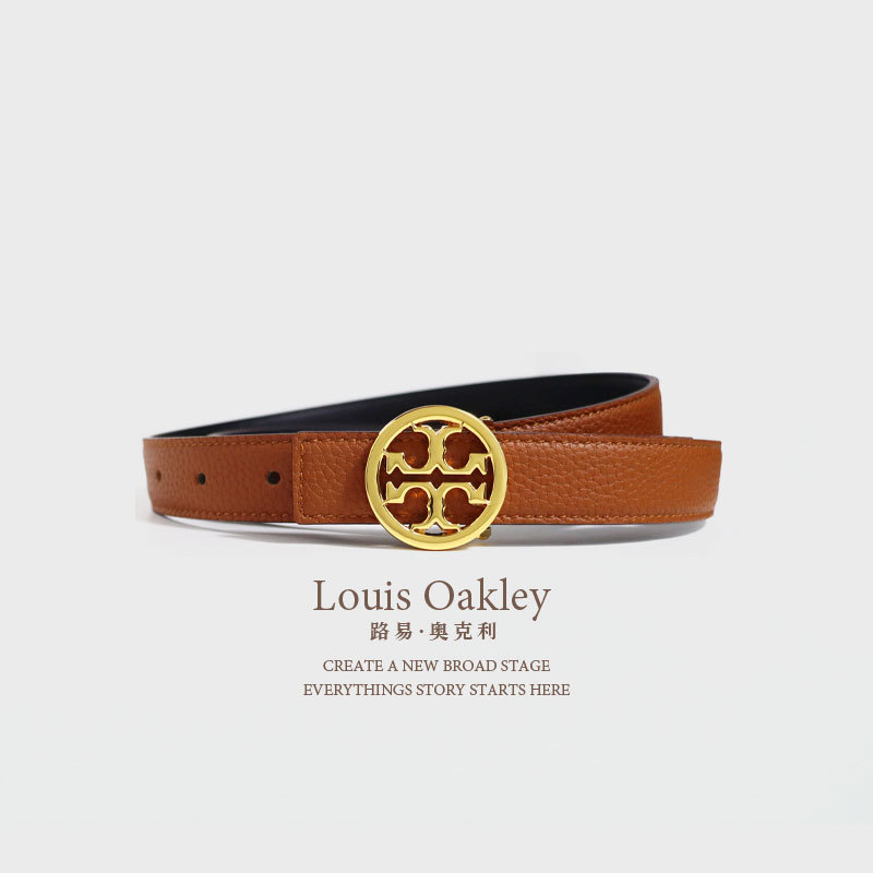 Louis Oakleytb Women's Leather Belt Accessories for Jeans, Wide-Leg Pants, and Skirts, Versatile Genuine Leather Women's Belt