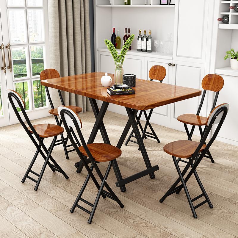 Xinjiang folding table dining table household simple small apartment rectangular dining table portable outdoor stall