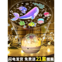 Childrens birthday gift for girls crystal ball music box music box for girls girls rotating starry sky projection night light