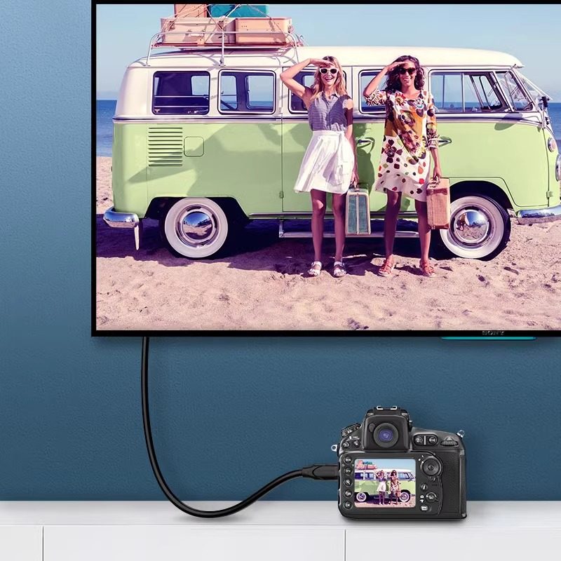 Mini HDMI to HDMI Cable, Mini Small to Large High-Definition Adapter Suitable for Nikon, Canon, and Sony Dslr Cameras