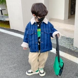 Джинсовая демисезонная куртка для мальчиков, детский утепленный пуховик