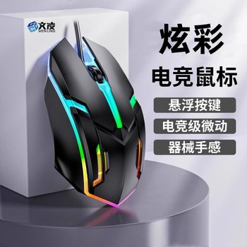 Glowing Gaming Mouse Wired for Esports USB Computer Suitable for Dell Boys and Girls Laptops Mouse Ergonomic